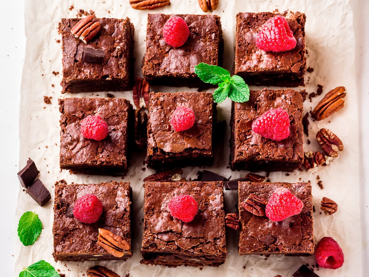 brownie z owocami