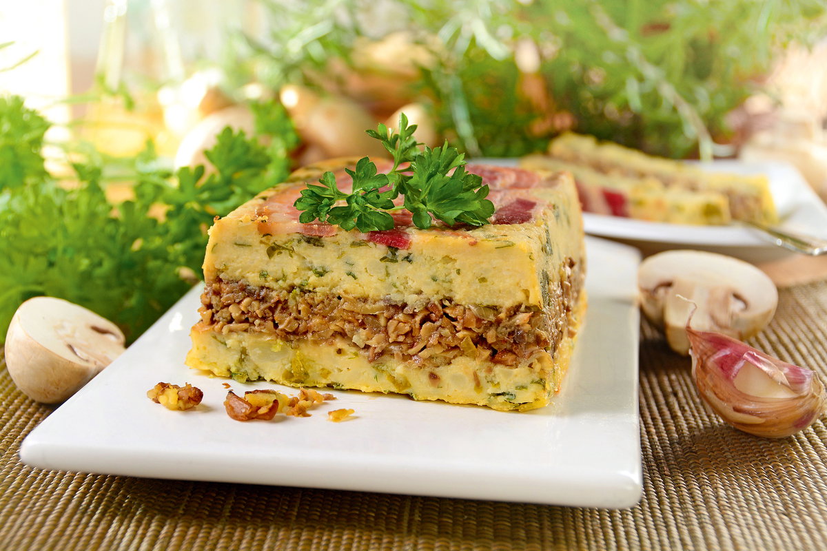 Babka ziemniaczana z pieczarkami