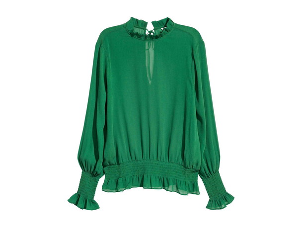 Zielona bluzka H&M, cena, ok. 79,90 zł