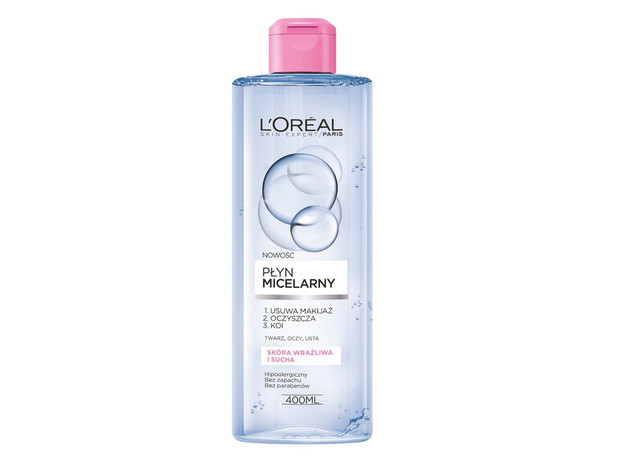 Płyn micelarny do skóry wrażliwej L’Oréal Paris, cena, ok. 21,99 zł