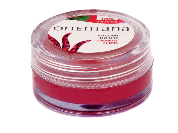 Naturalny balsam do ust Granat i Liczi, Orientana, cena ok. 16 zł