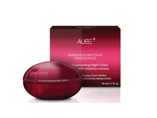 Aktywnie regenerujący krem na noc, Epidermal Growth Factor Renaissance, Aube Laboratoiries, cena ok. 54,99 zł.