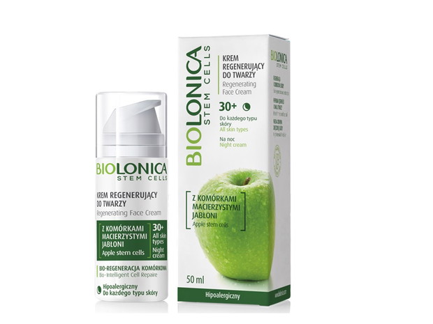Krem regenerujący do twarzy na noc 30+ Apple Stem Cells 30+, Biolonica, cena ok. 89 zł