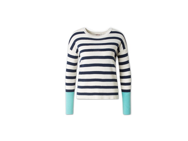 Sweter w paski z kolorowymi mankietami C&A, cena ok. 49,90 zł