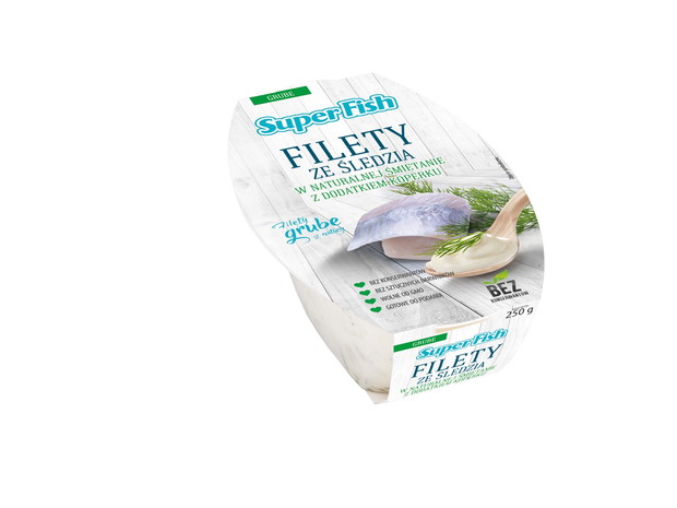 Filety ze śledzia w naturalnej śmietanie z koperkiem, SuperFish - cena ok. 5 zł