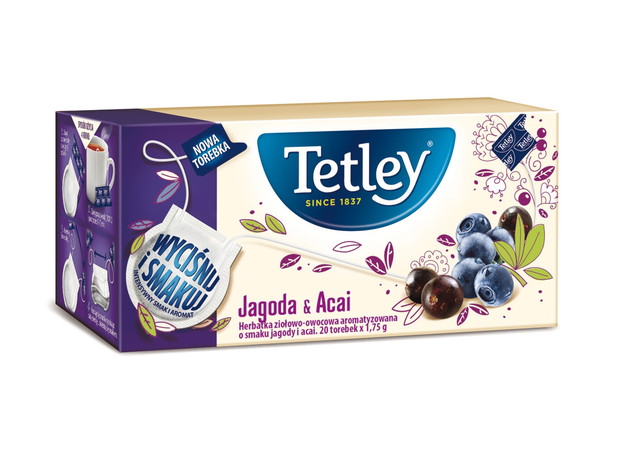 Herbata Tetley, jagoda&acai - cena ok. 5.50 zł