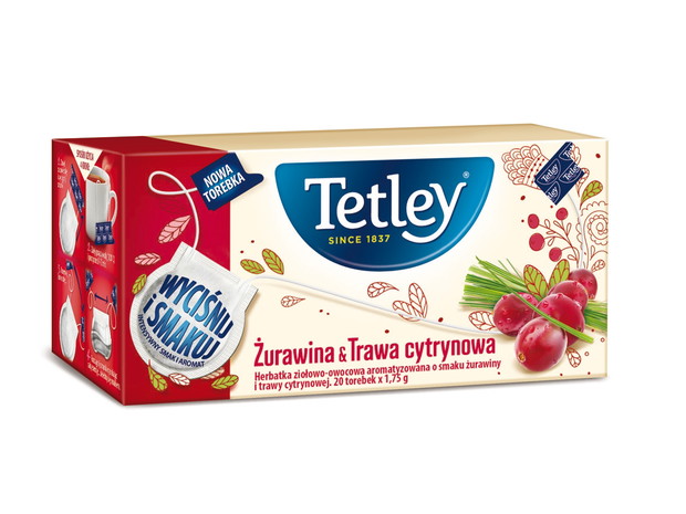 Herbata Tetley, żurawina&trawa cytrynowa - cena ok. 5.50 zł