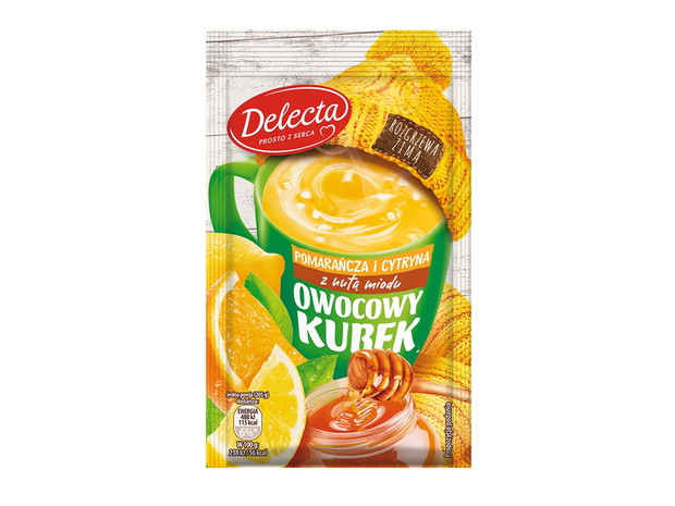 Kisiel Owocowy Kubek Delecta, pomarańcza&cytryna z nutą miodu