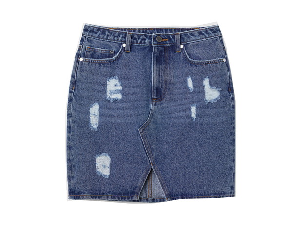 Spódnica dżinsowa z przetarciami H&M, cena ok. 129 zł