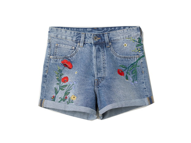 Szorty wyszywane H&M, cena ok. 129 zł