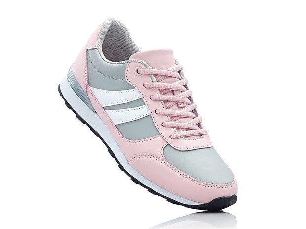 Sneakersy szaro-różowe Bonpric, cena ok. 74 zł