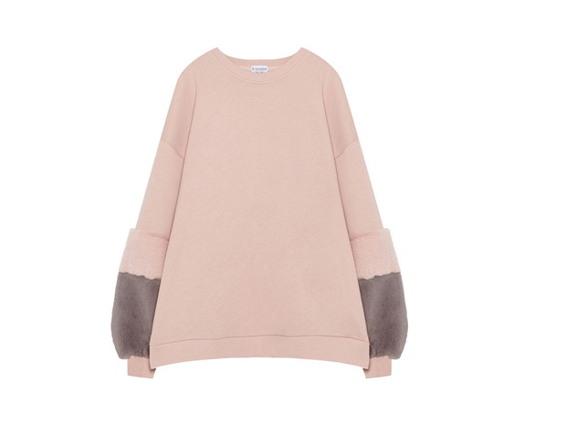 Bluza z futrzanymi rękawami Pull&Bear, cena, ok. 89 zł