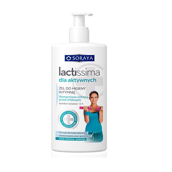 Płyn do higieny intymnej Soraya: Lactissima Dla aktywnych, cena ok. 12 zł (oapkowanie 300 ml)