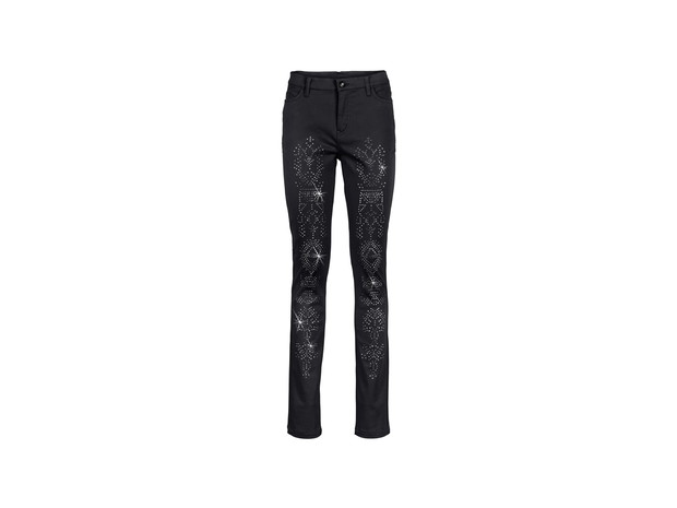 Spodnie z diamencikami Bonprix, cena129,99 zł