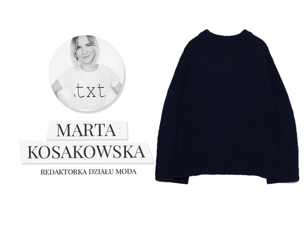 Granatowy sweter z kaszmiru z recyklingu, Zara, cena ok. 499,00 zł