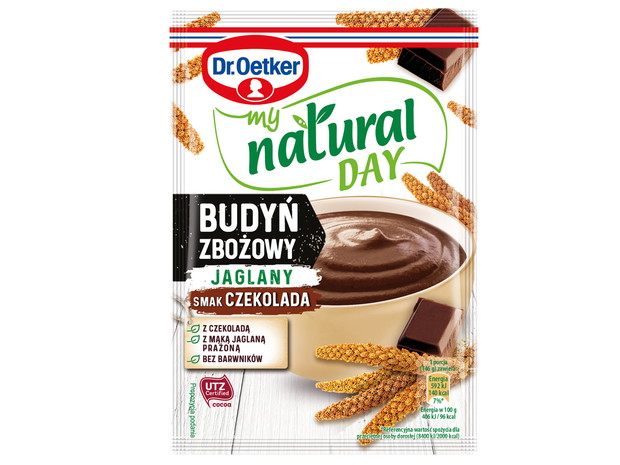 Nowa linia My Natural Day od Dra Oetkera, budyń jaglany - cena ok. 2 zł