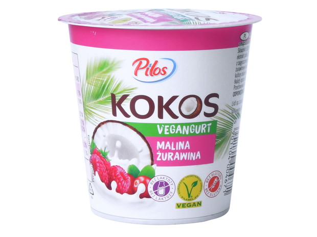 Vegangurt Pilos o smaku maliny&żurawiny, do kupienia w Lidlu