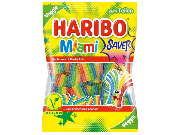 HARIBO Miami Kwaśne – orzeźwiający smak, wegański skład
