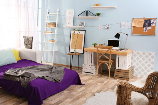 Interior of teenage girl's room