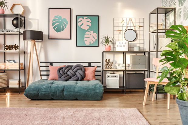 Futon mattress with pillows