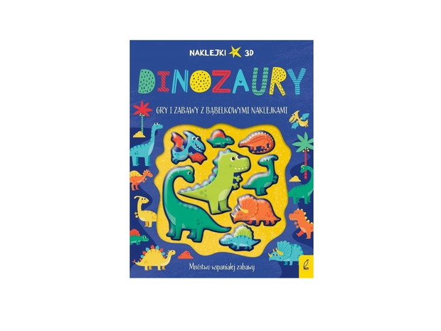 Dinozaury, gry i zabawy z bąbelkowymi naklejkami - cena ok. 15 zł