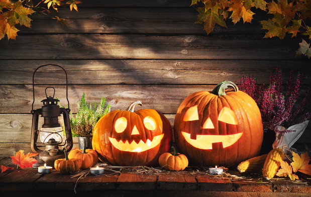 Halloween pumpkin head jack-o-lantern