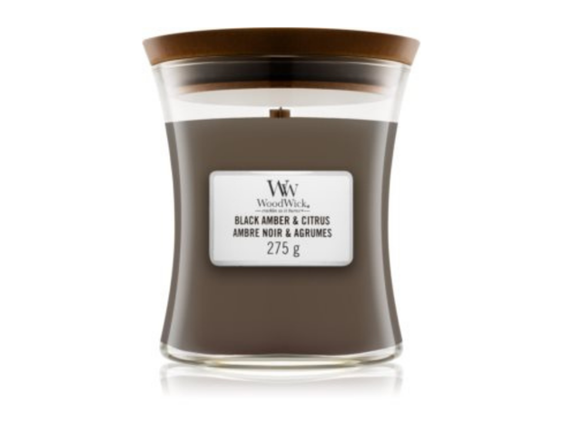 Świeca zapachowa Woodwick Black Amber & Citrus, cena 99 zł