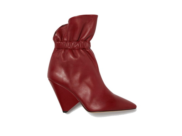 Bordowe botki na obcasie Lileas Isabel Marant, cena, ok. 3570 zł