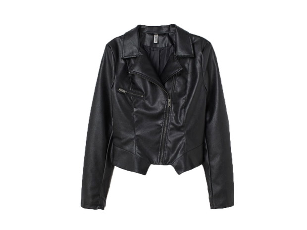Czarna ramoneska w stylu motocyklowym, H&M, cena ok. 229,99 zł