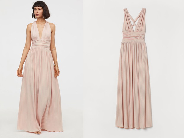 Długa sukienka plisowana, H&M, cena ok. 229,99 zł