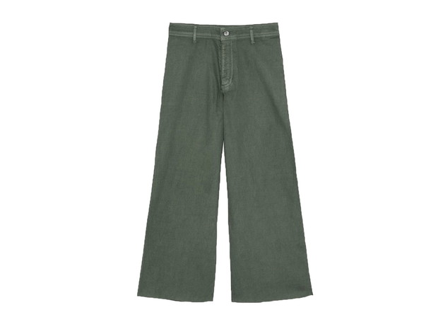 Jeansy culotte w kolorze khaki, Zara, cena ok. 139,00 zł