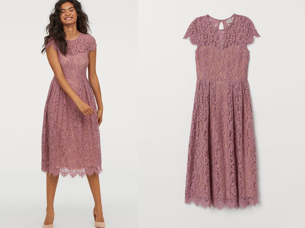 Koronkowa sukienka midi, H&M, cena ok. 279,99 zł