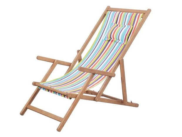 Leżak plażowy składany wielokolorowy, Vidaxl.pl, 199 zł