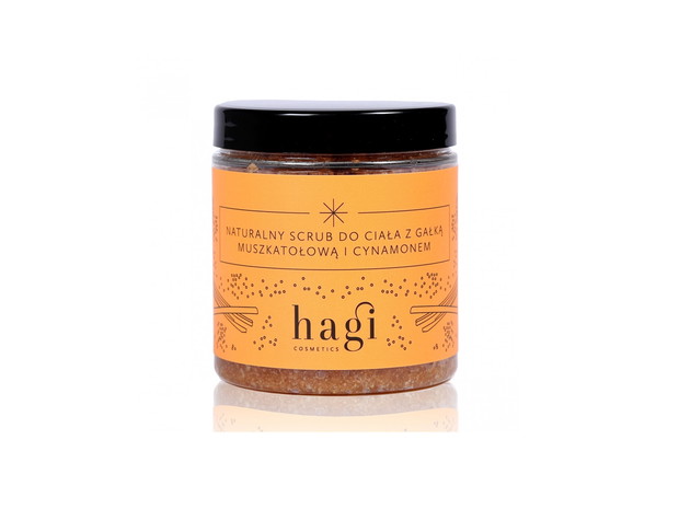 Scrub naturalny do ciała z gałką muszkatołową i cynamonem Hagi, cena, ok. 43 zł