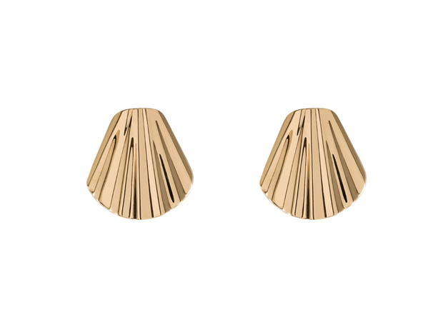 Złote kolczyki Seashell Earrings Rosa Chains, cena, ok. 1200 zł
