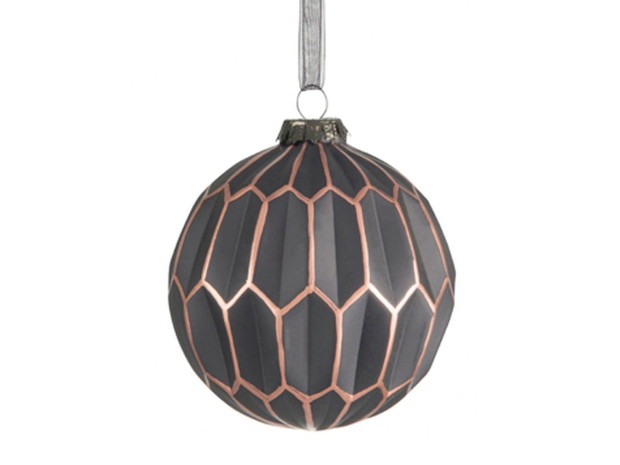 Czarno-miedziana geometryczna bombka, Home Landscapes, cena 23 zł