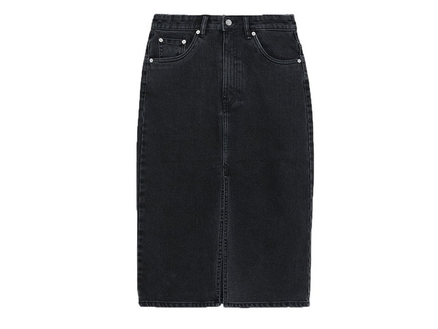 Grafitowa spódnica jeansowa midi, Zara, cena ok. 89,90 zł