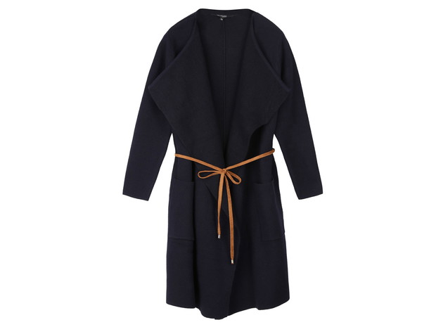 Granatowy sweter z paskiem, Top Secret, cena ok. 229,99 zł