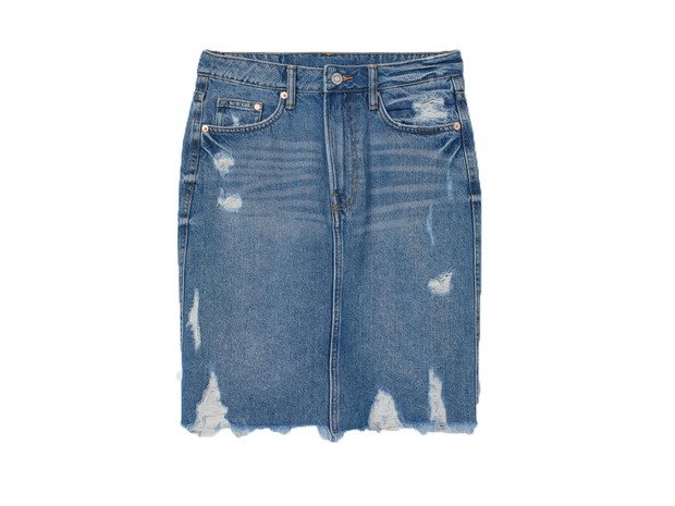 Spódnica jeansowa z dziurami, H&M, cena ok. 139,99 zł