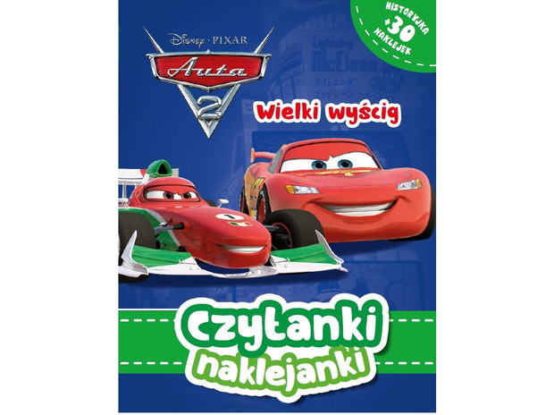 Czytanki naklejanki, Auta. Wielki wyścig, cena ok. 8 zł