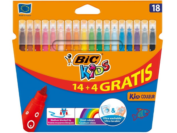 Flamastry BIC, cena ok. 24 zł za 18 sztuk