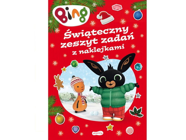Bing. Świąteczny zeszyt zadań z naklejkami, cena ok. 10 zl