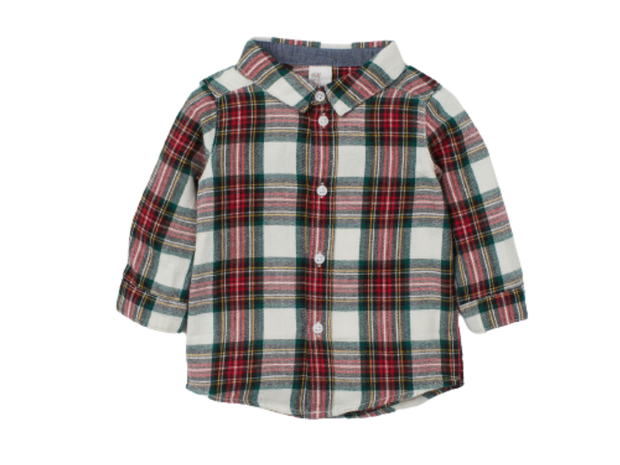 Flanelowa koszula Biały/czerwona krata H&M, cena 39,99 zł