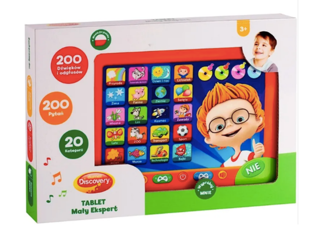 Tablet Mały Ekspert, zabawka edukacyjna, Dumel Discovery, cena 39,99 zł