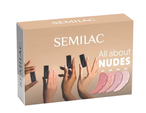 Zestaw lakierów All about Nudes Set, Semilac, cena 99 zł