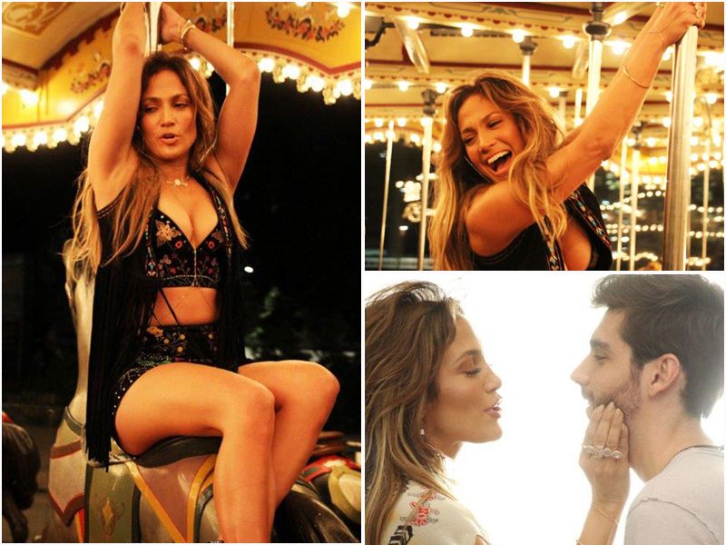 Jennifer Lopez na planie teledysku El Mismo Sol