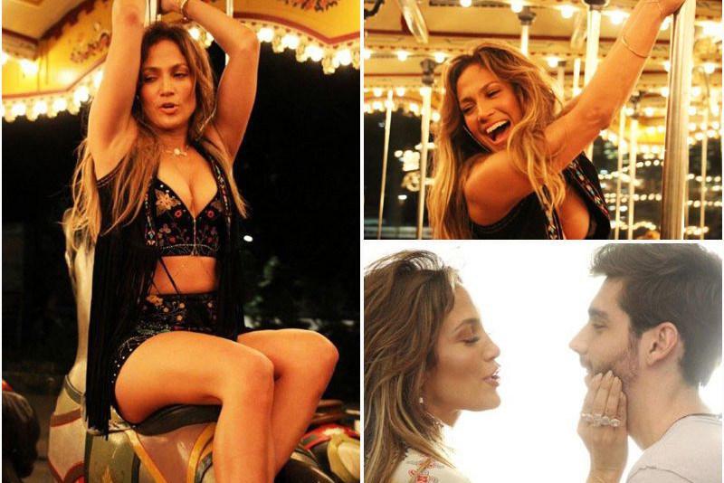 Jennifer Lopez na planie teledysku El Mismo Sol