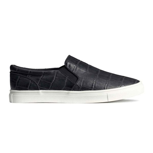Czarne trampki slip-on H&M, cena, ok. 99,90 zł