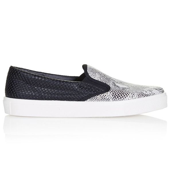 Czarne trampki slip-on Topshop, cena, ok. 100 zł