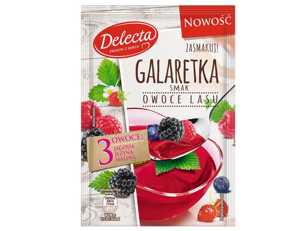 Galaretka o smaku owoców leśnych, Delecta